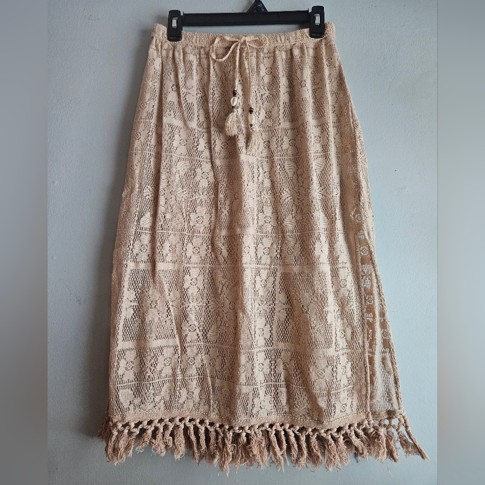 Aerie Tan Lace Maxi Skirt Bathingsuit Beach Cover